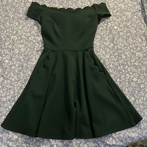B. Darlin Green Off-The-Shoulder Dress with Pockets